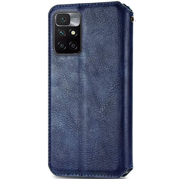 Шкіряний чохол-книжка GETMAN Cubic для Xiaomi Redmi 10 Синій 555-01917 фото