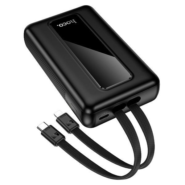 Внешний аккумулятор HOCO J162A Full power 22.5W+PD20W fully compatible power bank with two cables (20000mAh) Black 6942007663083 фото