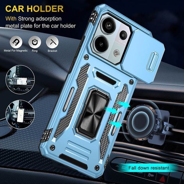 Ударопрочный чехол Camshield Army Ring для Xiaomi Poco X6 Pro Light Blue 777-04978 фото
