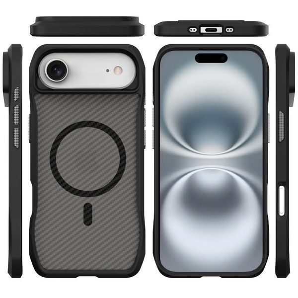 Чехол TPU Space Octagon with MagSafe для Apple iPhone 17 Air (6.5") Carbon Black 777-09041 фото