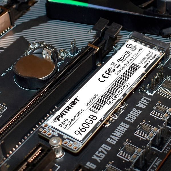 Накопитель SSD M.2 Patriot P310 960GB NVMe 2280 PCIe 3.0x4 3D NAND TLC P310P960GM28 фото