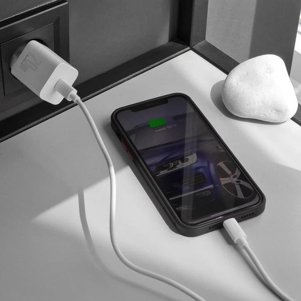 СЗУ Baseus Super Silicone Quick Charger Charger 20W (Type-C) White CCSUP-B02 фото
