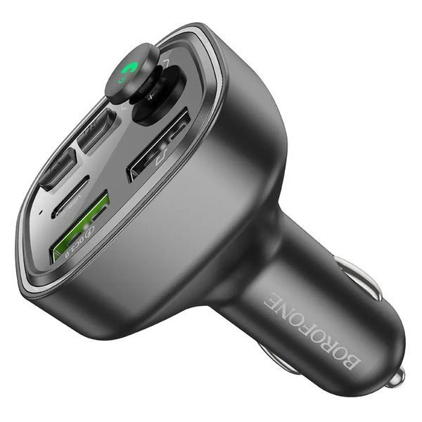 АЗУ с FM-модулятором BOROFONE BC48 Broad QC3.0 car BT FM transmitter 18W Black 6941991104039 фото