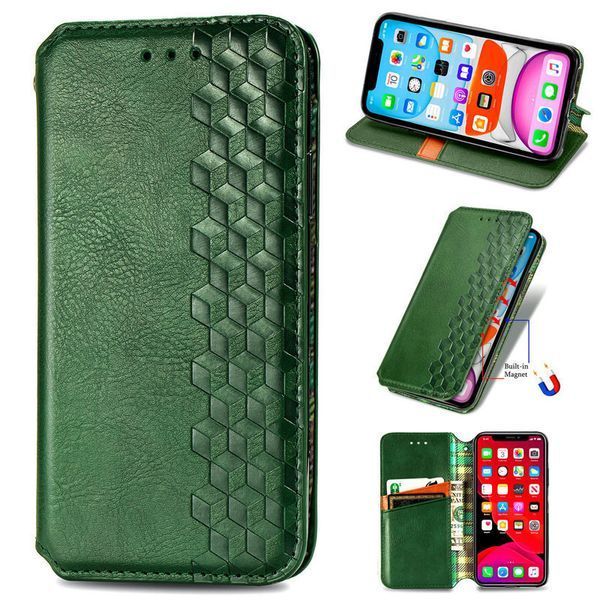 Шкіряний чохол-книжка GETMAN Cubic для Xiaomi 13 Зелений 555-01863 фото