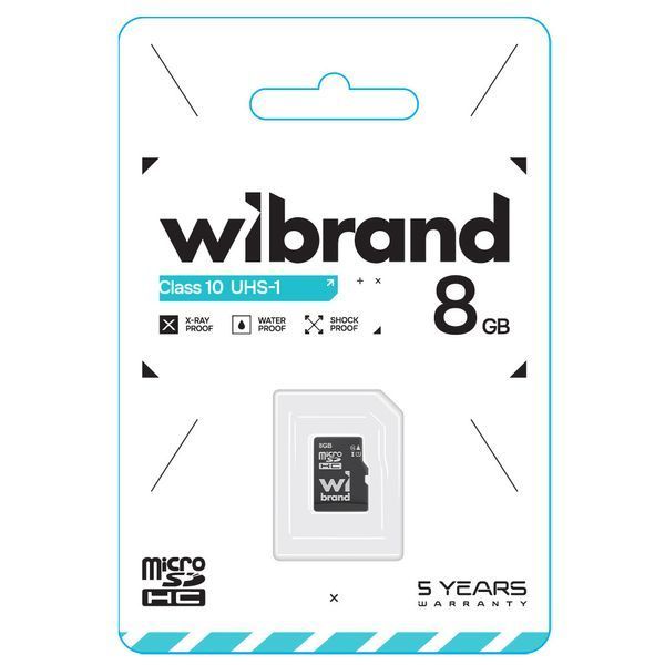 Карта пам'яті microSDHC (UHS-1) Wibrand 8Gb class 10 WICDHC10/8GB фото