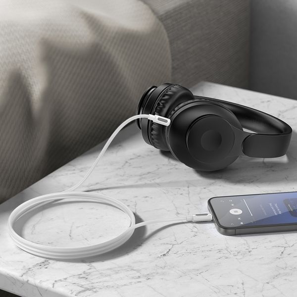 Аудіокабель BOROFONE BL20 True sound silicone digital audio conversion cable iP White 6941991114403 фото