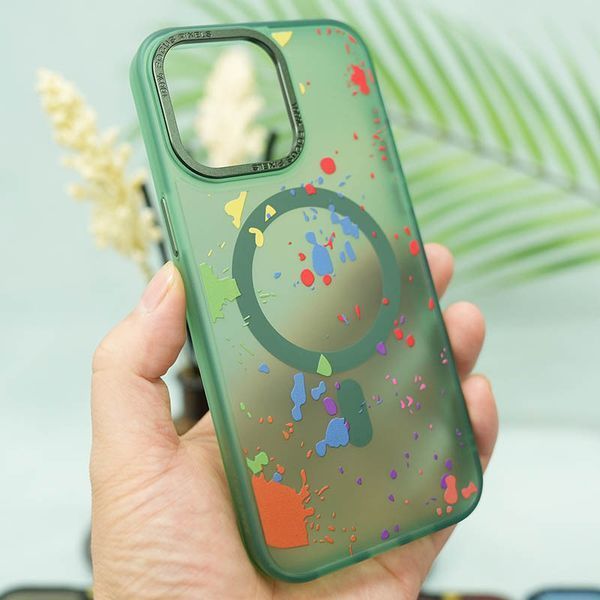 Чехол TPU+PC Flush with MagSafe для iPhone 12 Pro Max (6.7") Dark green 555-00378 фото