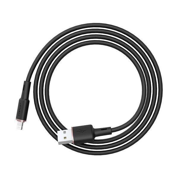Кабель ACEFAST C2-02 USB to iP 2.4A, 1.2m, silicone, zinc connectors, Black AFC2-02B фото