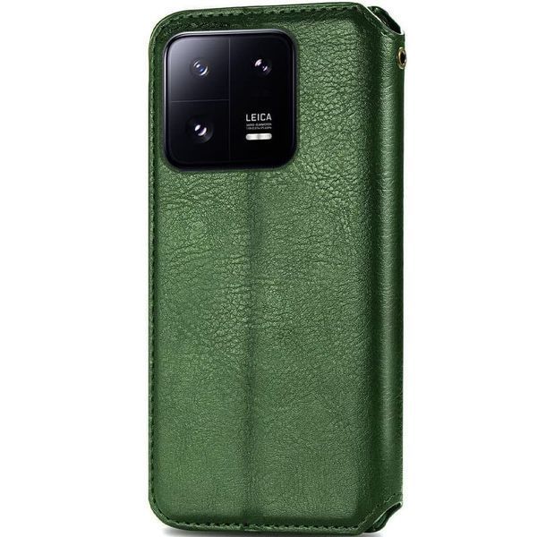 Шкіряний чохол-книжка GETMAN Cubic для Xiaomi 13 Зелений 555-01863 фото