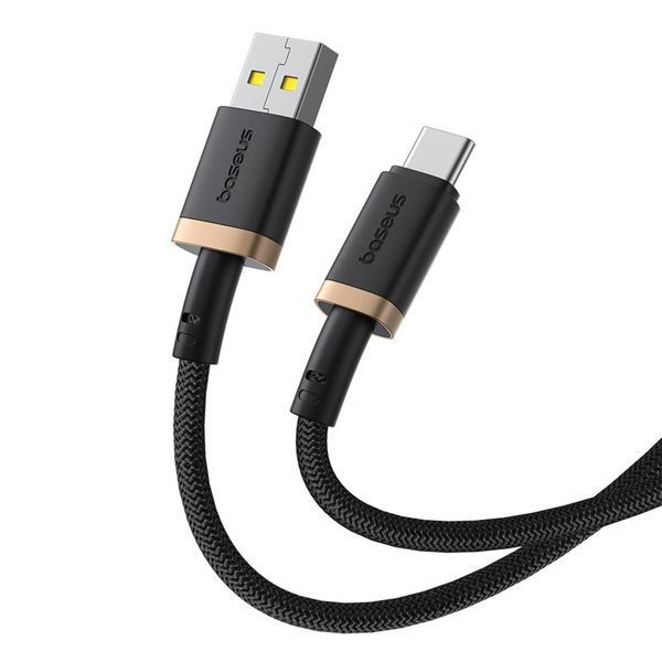 Кабель Baseus Dura Series Fast Charging Cable USB to Type-C 60W 2m Gold+Black P10377802U01-02 фото