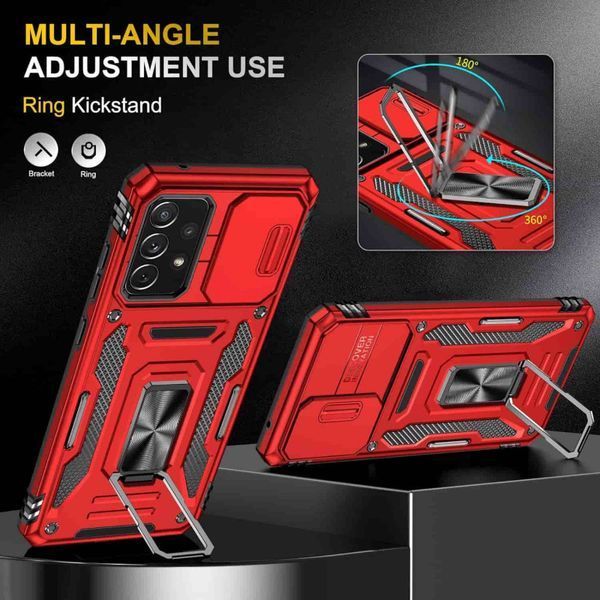 Ударостійкий чохол Camshield Army Ring для Samsung Galaxy A73 5G Red 777-05128 фото