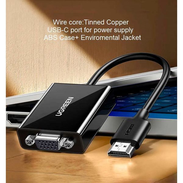 Перехідник UGREEN CM611 HDMI to VGA Adapter(UGR-90813) UGR-90813 фото