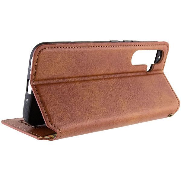 Шкіряний чохол-книжка GETMAN Cubic для Samsung Galaxy M34 5G Коричневий 555-01813 фото