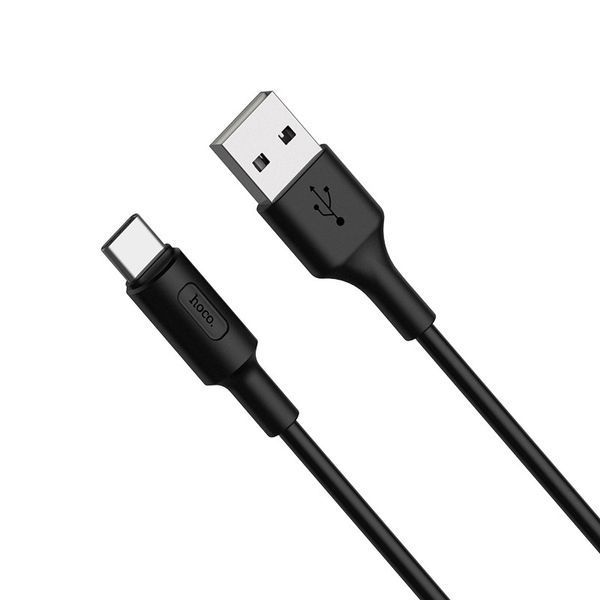 Кабель HOCO X25 USB to Type-C 2A, 1m, PVC, PVC connectors, Black 6957531080145 фото
