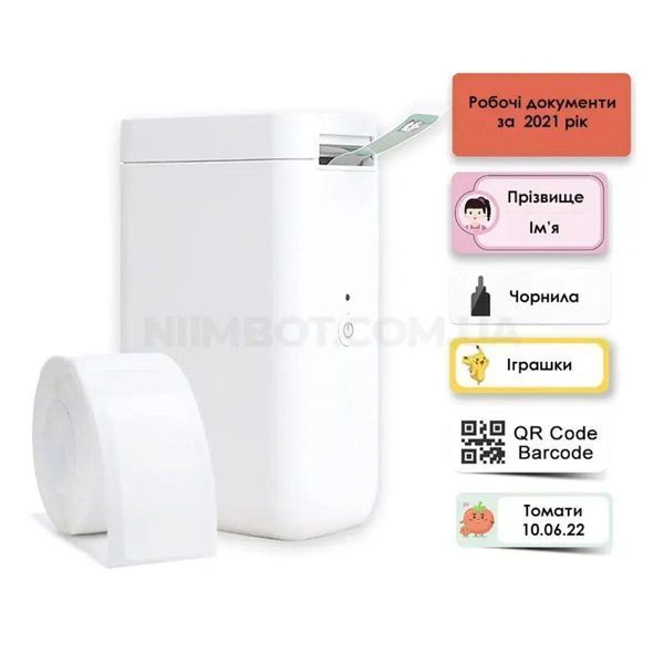 Термопринтер для друку наклейок NIIMBOT D101 White (A1A88628623) 656-00249 фото