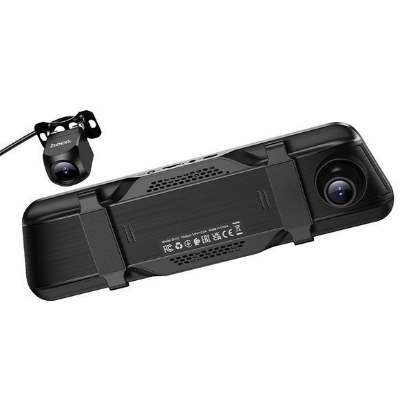 Відеореєстратор HOCO DV16 9.66-inch streaming media driving recorder(dual-channel with rear camera) Black 6942007664219 фото
