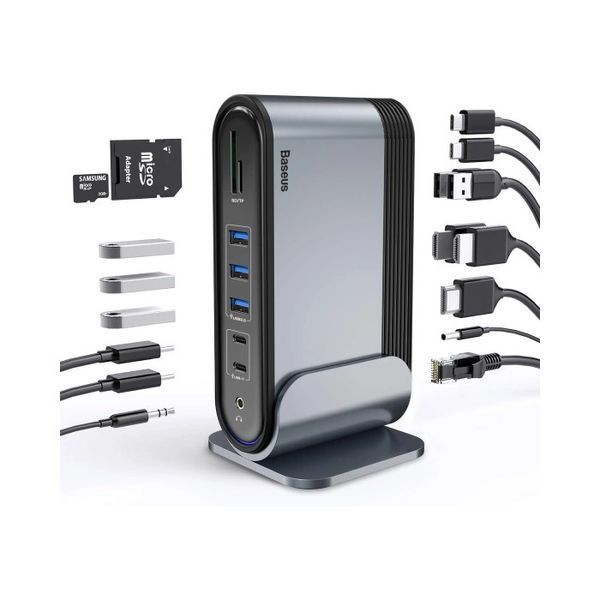 USB-хаб Baseus UnionJoy 17-Port Triple-Display Docking Station Space Grey（USB-C to B00532304811-00 фото