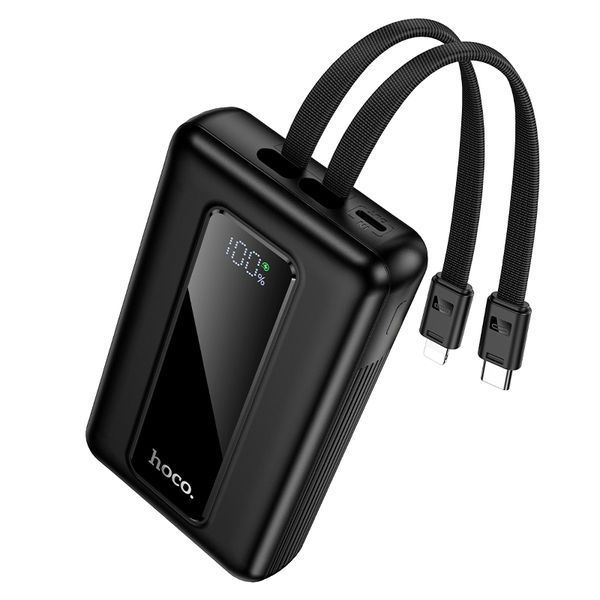 Внешний аккумулятор HOCO J162A Full power 22.5W+PD20W fully compatible power bank with two cables (20000mAh) Black 6942007663083 фото