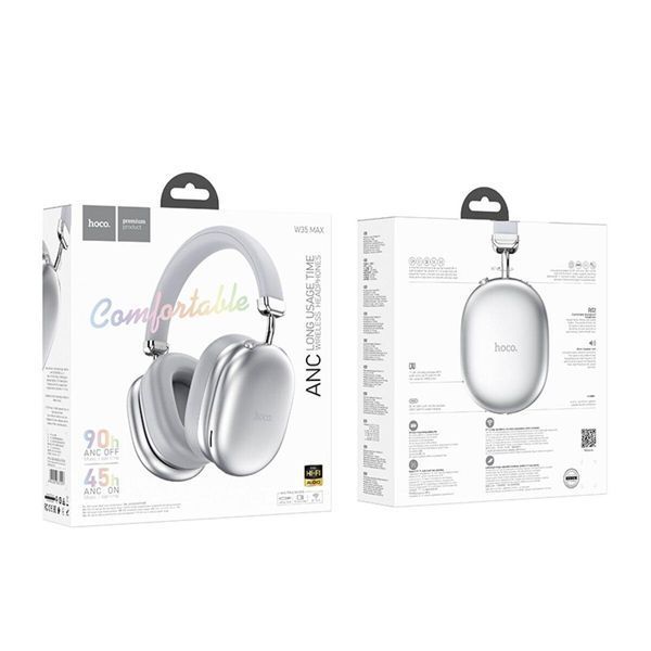 Беспроводные наушники HOCO W35 Max Auspicious ANC noise reduction BT headphones Silver 656-01646 фото