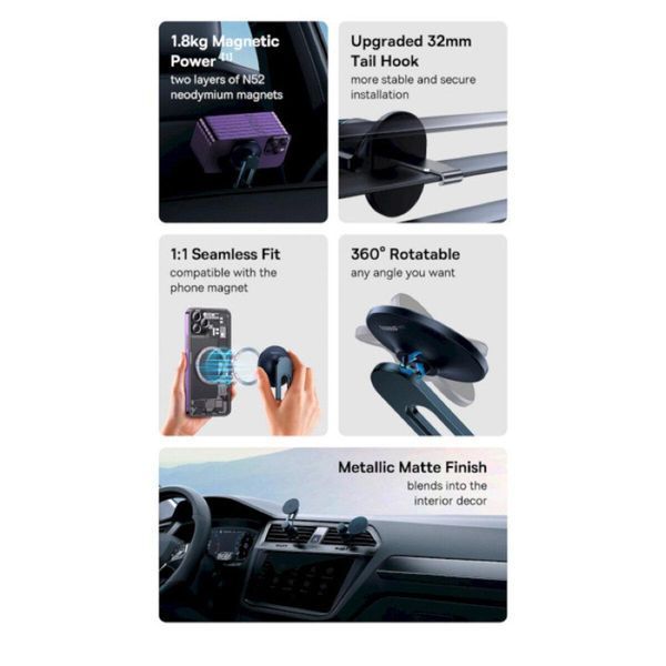 Тримач для мобiльного Baseus MagPro Series Magnetic Car Mount Cosmic Black 656-00430 фото
