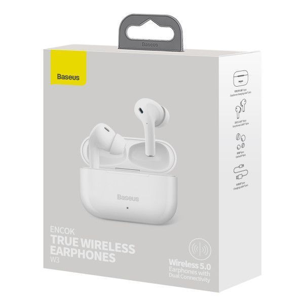 Бездротові Bluetooth навушники Baseus Encok TWS W3 Білі 202-00195 фото