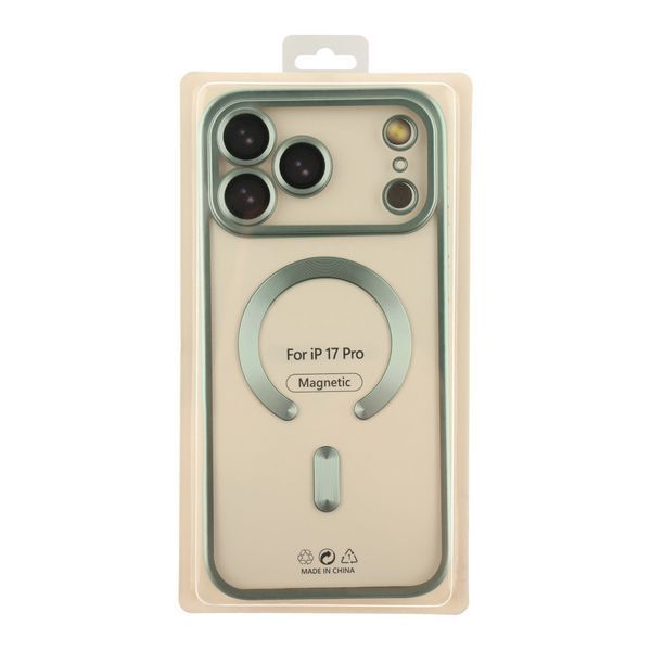 Чохол TPU Metallic Chrome Full Camera with Magsafe для iPhone 17 Pro Chrome Green 214-04617 фото