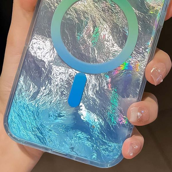 Чохол TPU Shiny Mountain (MagFit) для Apple iPhone 16e\17e (6.1") Green / Blue 555-02862 фото