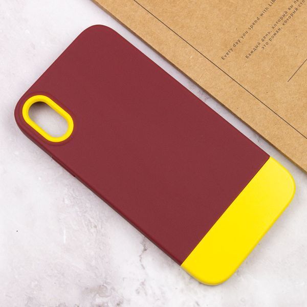Чохол TPU+PC Bichromatic для Apple iPhone X / XS (5.8") Brown burgundy / Yellow 555-03894 фото