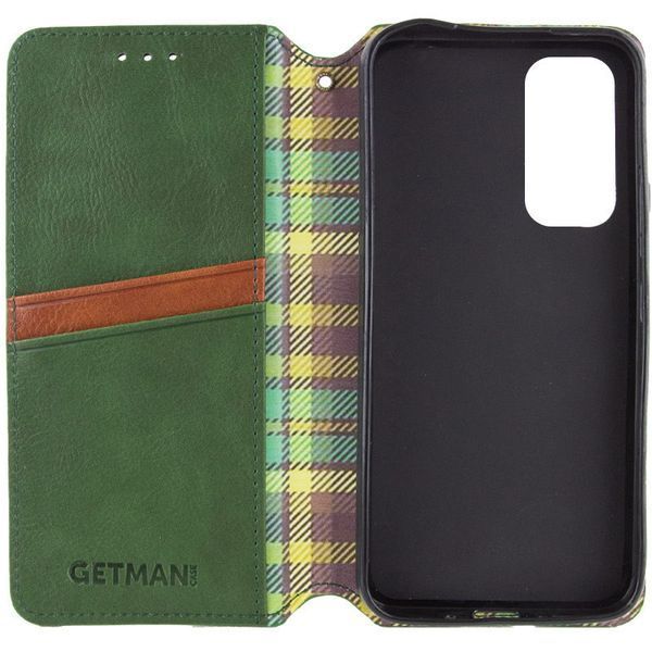 Кожаный чехол-книжка GETMAN Cubic для Samsung Galaxy M35 5G Зелёный 555-01663 фото