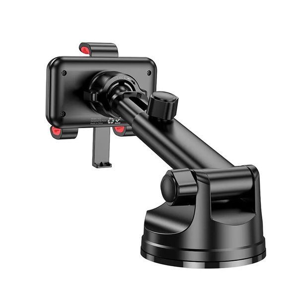 Автотримач для телефона HOCO H22 Dragon automatic clamping car holder (center console) Red Black 6942007605656 фото