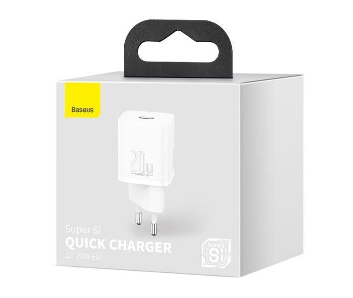 Мережевий зарядний пристрій Baseus Super Si Quick Charger 1C 20W EU White CCSUP-B02 фото