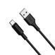 Кабель HOCO X25 USB to Type-C 2A, 1m, PVC, PVC connectors, Black 6957531080145 фото 3