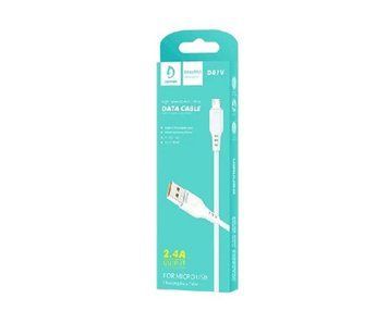 Кабель Denmen D01V USB to Micro USB-Белый 1 м 209-00062 фото