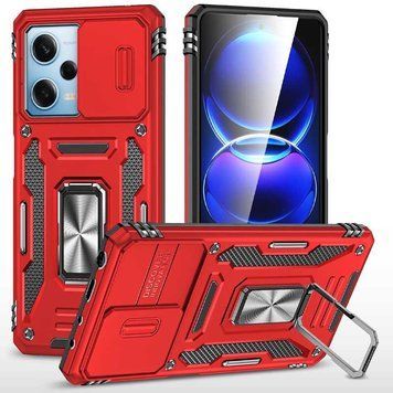 Ударопрочный чехол Camshield Army Ring для Xiaomi Redmi 12 / Poco M6 Pro 5G Red 777-05014 фото