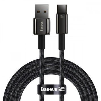 Кабель Baseus Tungsten Gold Fast Charging USB to Type-C 100W (2m) Black CAWJ000101 фото