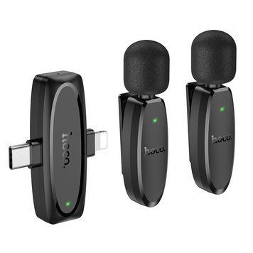Беспроводная микрофонная система HOCO L15 dual-mic (iP/Type-C) Black 6942007638623 фото