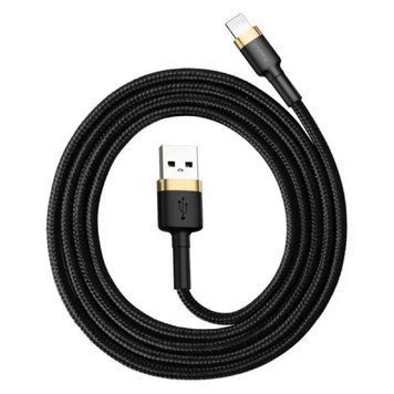 Кабель Baseus Cafule Cable USB For Lightning 2.4A 1m Gold+Black CALKLF-BV1 фото