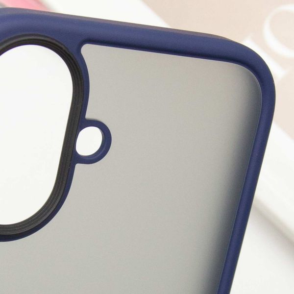TPU+PC чехол Metal Buttons для Apple iPhone 16 (6.1") Синий 777-08256 фото