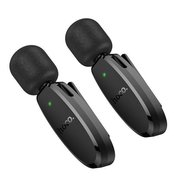 Бездротова мікрофонна система HOCO L15 dual-mic (iP/Type-C) Black 6942007638623 фото
