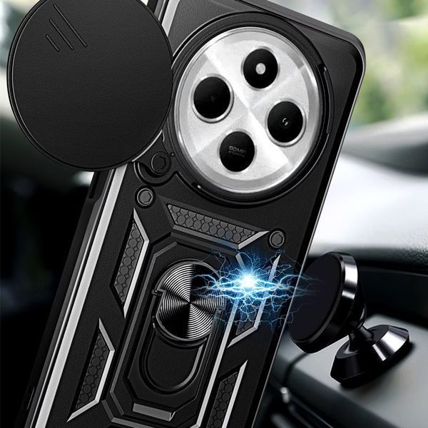 Ударостійкий чохол Camshield Serge Ring для Xiaomi Redmi 14C / A4 / Poco C75 / M7 Black 777-04353 фото