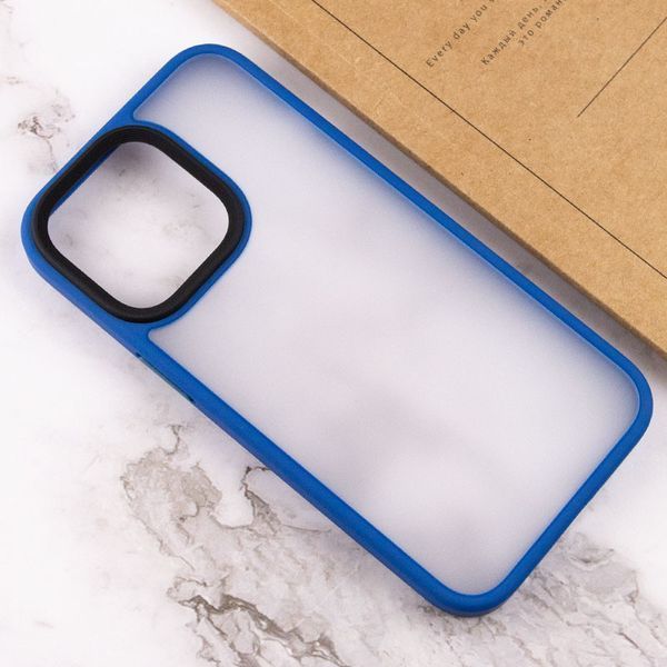 TPU+PC чехол Metal Buttons для Apple iPhone 12 Pro / 12 (6.1") Голубой 777-08356 фото
