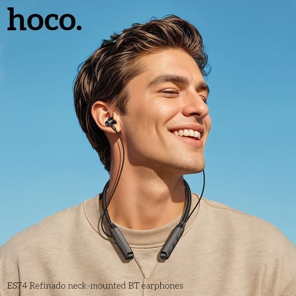 Беспроводные спортивные наушники HOCO ES74 Refinado neck-mounted BT earphones Black 6942007648103 фото