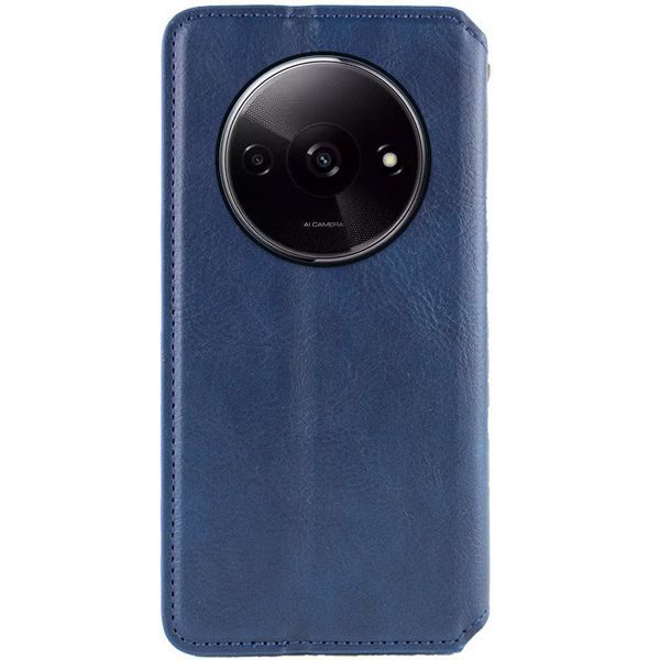 Шкіряний чохол-книжка GETMAN Cubic для Xiaomi Redmi A3 Синій 555-01699 фото