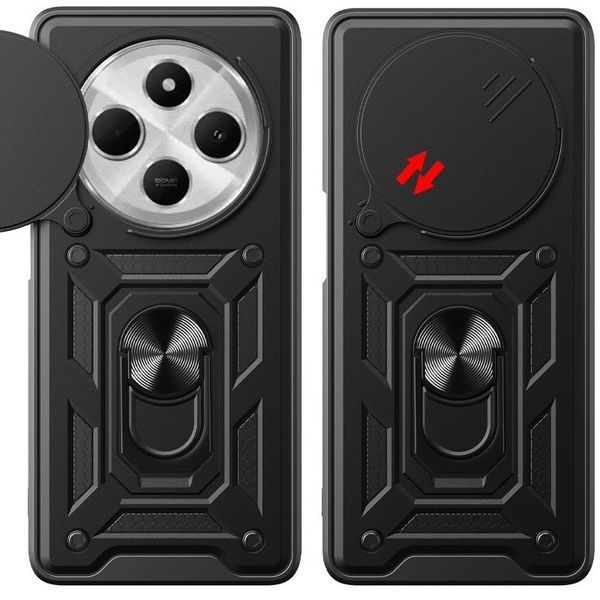 Ударостійкий чохол Camshield Serge Ring для Xiaomi Redmi 14C / A4 / Poco C75 / M7 Black 777-04353 фото
