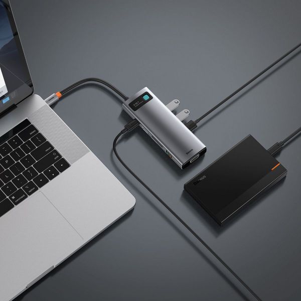 USB-Хаб Baseus Metal Gleam Series 9-in-1 Type-C Gray CAHUB-CU0G фото