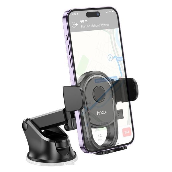 Автотримач для телефона HOCO H5 Integrity one-key car holder (Спрямовуваності console) Black 6931474790934 фото