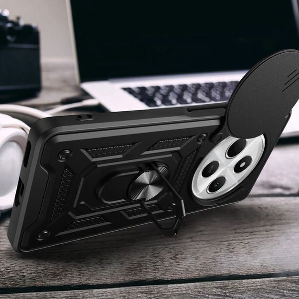 Ударостійкий чохол Camshield Serge Ring для Xiaomi Redmi 14C / A4 / Poco C75 / M7 Black 777-04353 фото