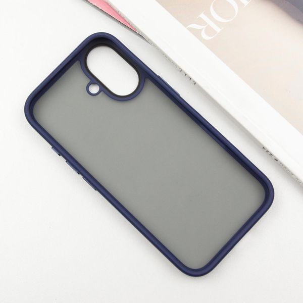 TPU+PC чехол Metal Buttons для Apple iPhone 16 (6.1") Синий 777-08256 фото
