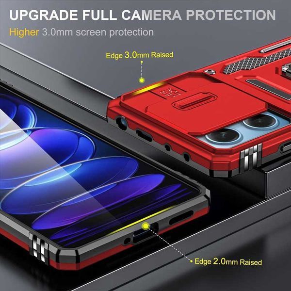 Ударостійкий чохол Camshield Army Ring для Xiaomi Redmi 12 / Poco M6 Pro 5G Red 777-05014 фото