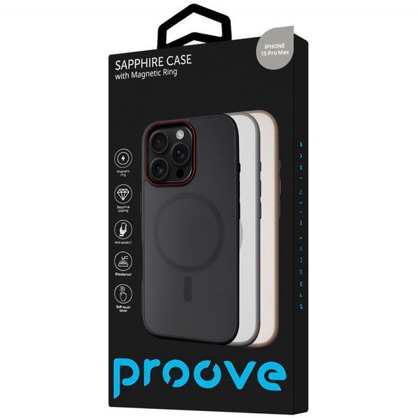Чехол Proove Sapphire Case with Magnetic Ring iPhone 15 Pro Max Natural Titanium 656-05117 фото